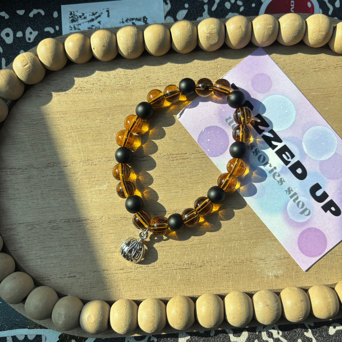 scary pumpkin charm bracelet