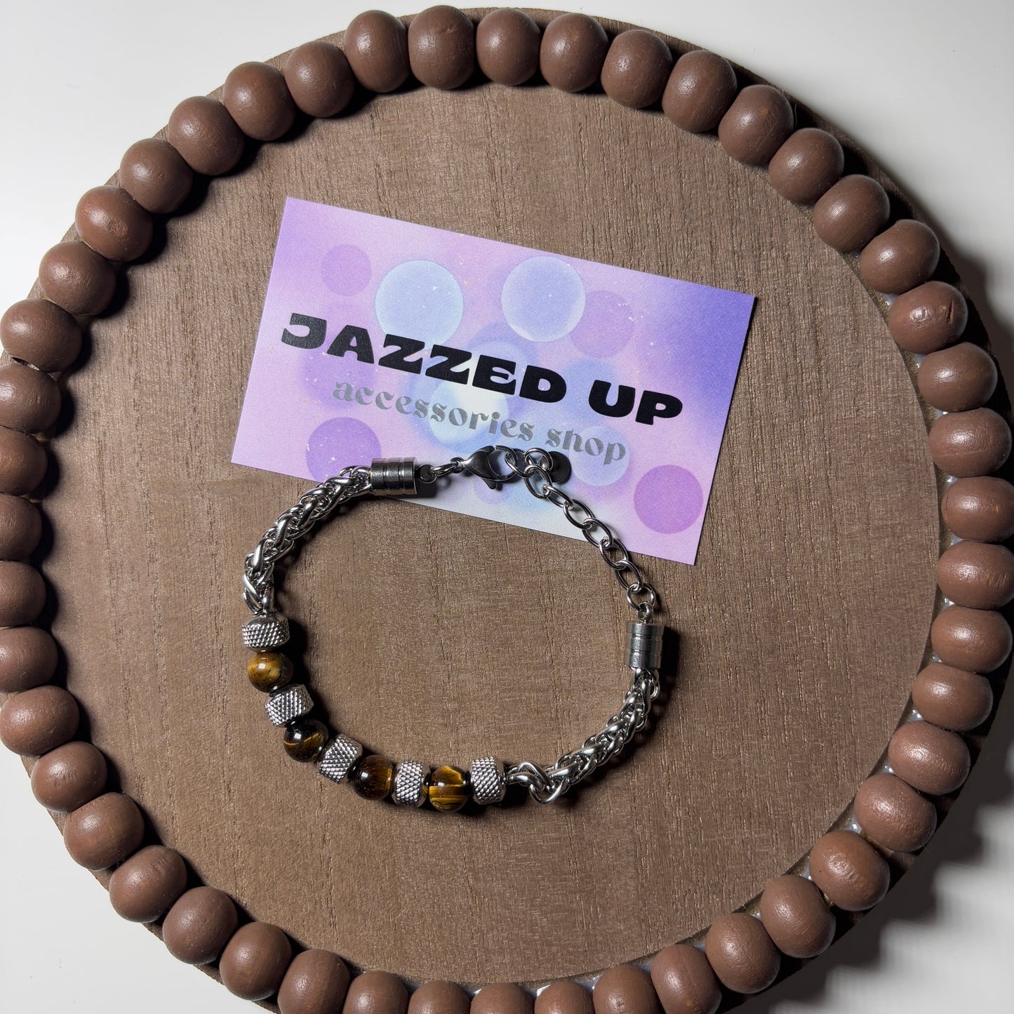 Tiger eye • silver bracelet (men’s)