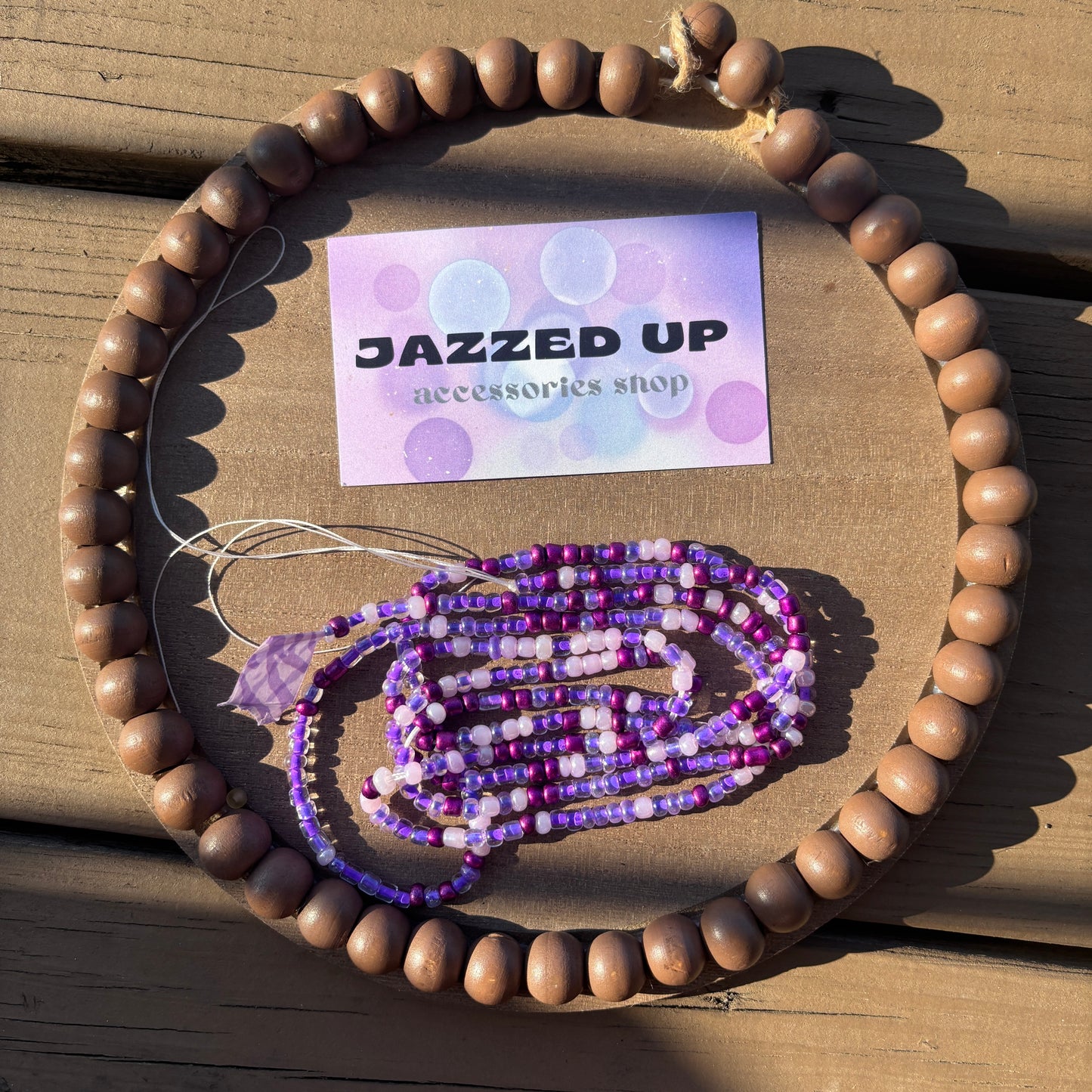purple waist bead