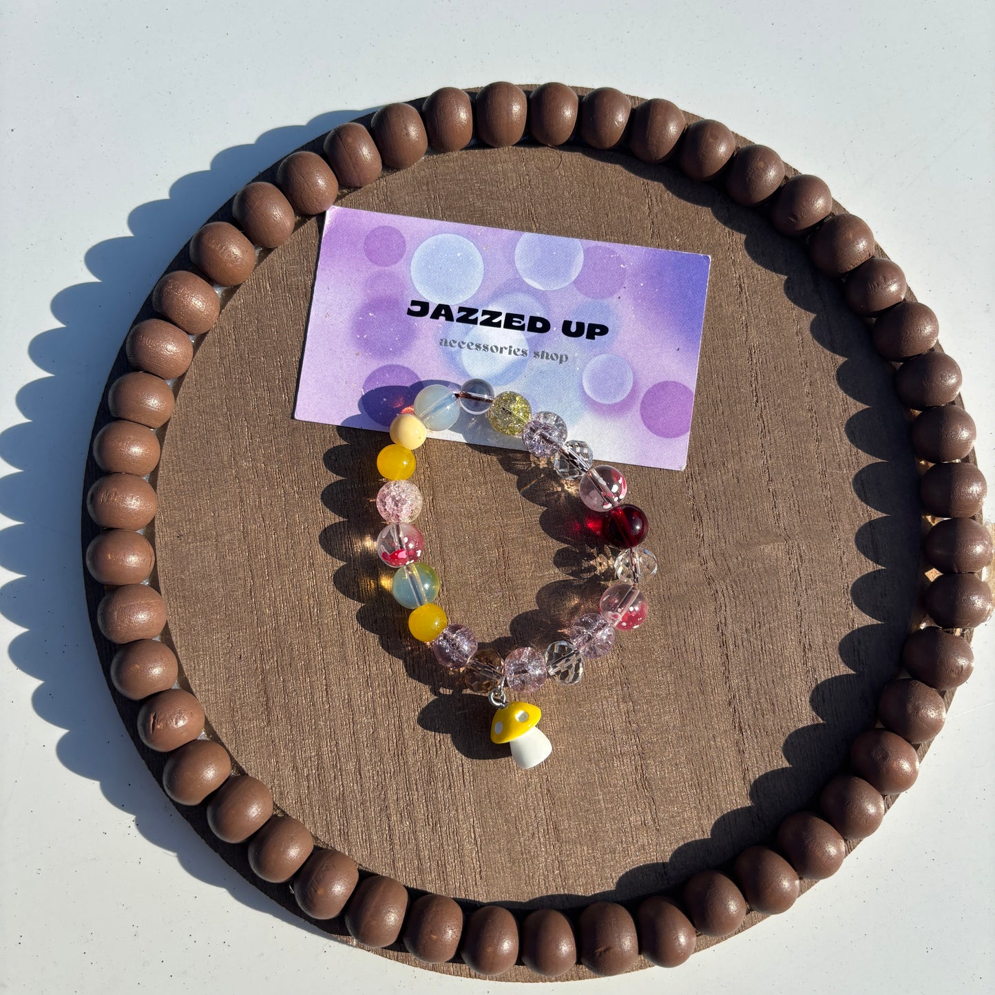 yellow mushroom kids bracelet