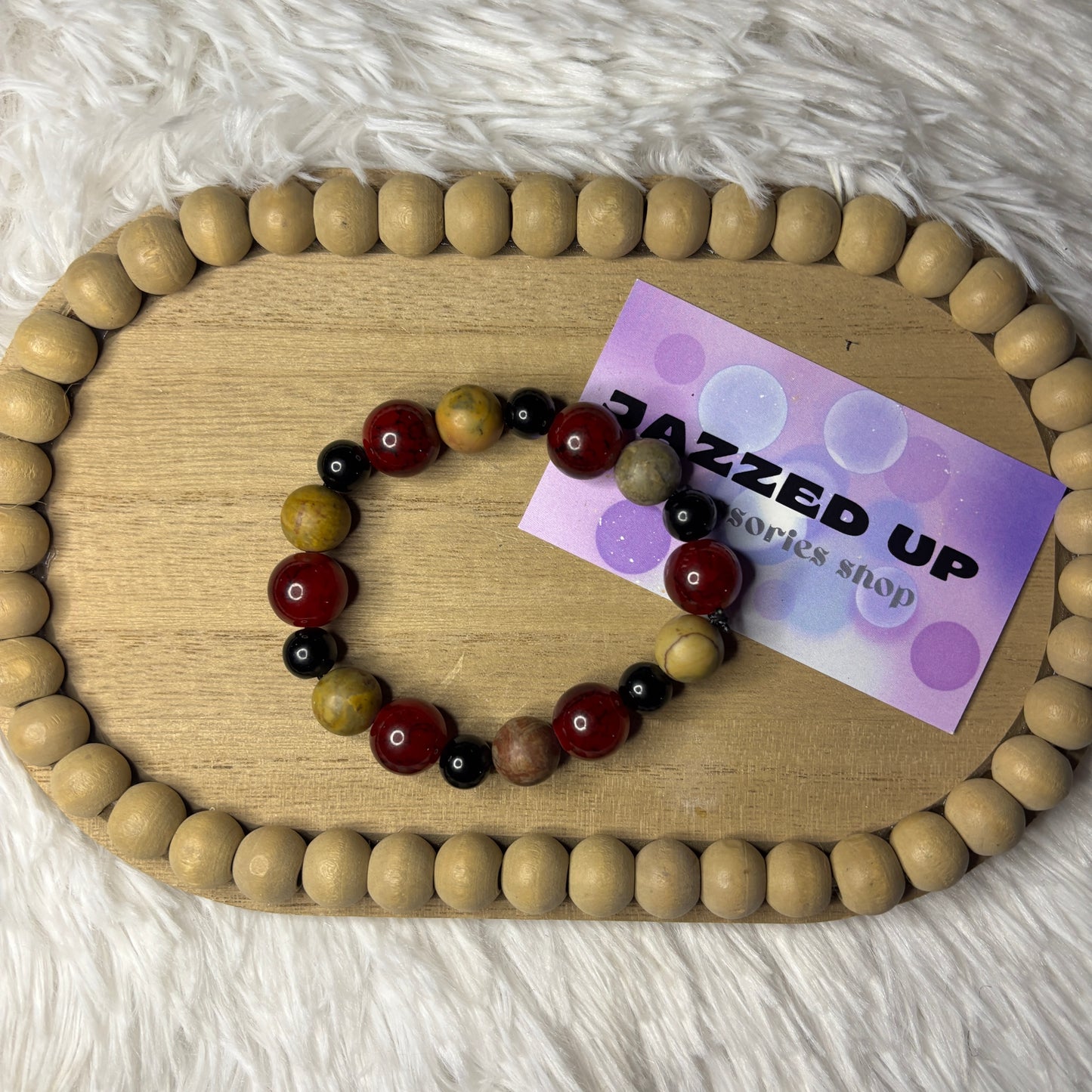 matte wood•red jasper