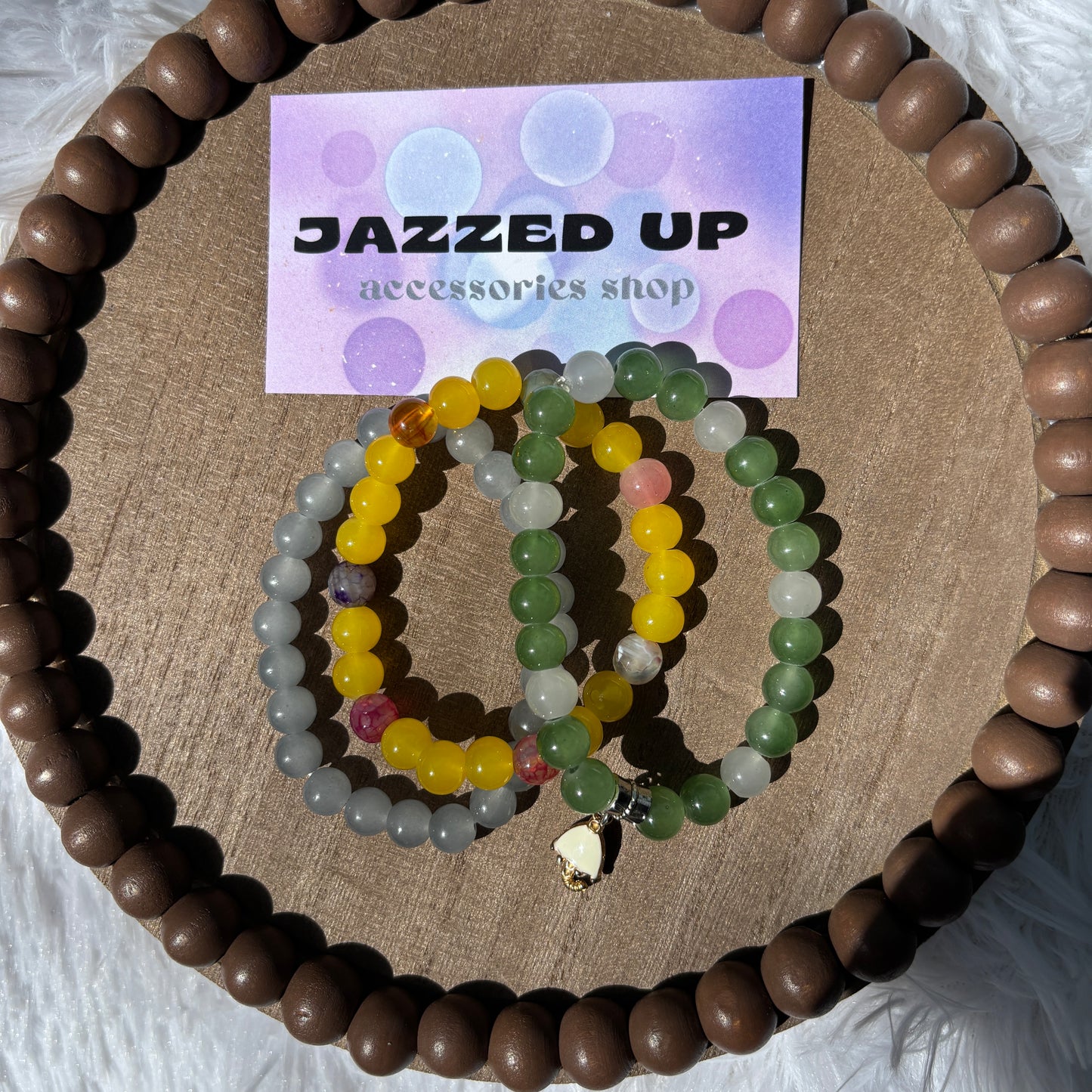 White umbrella stack