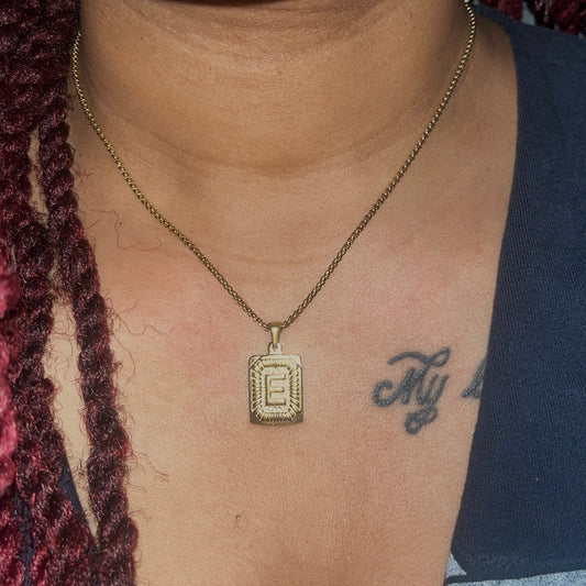 Gold 'E' Necklace