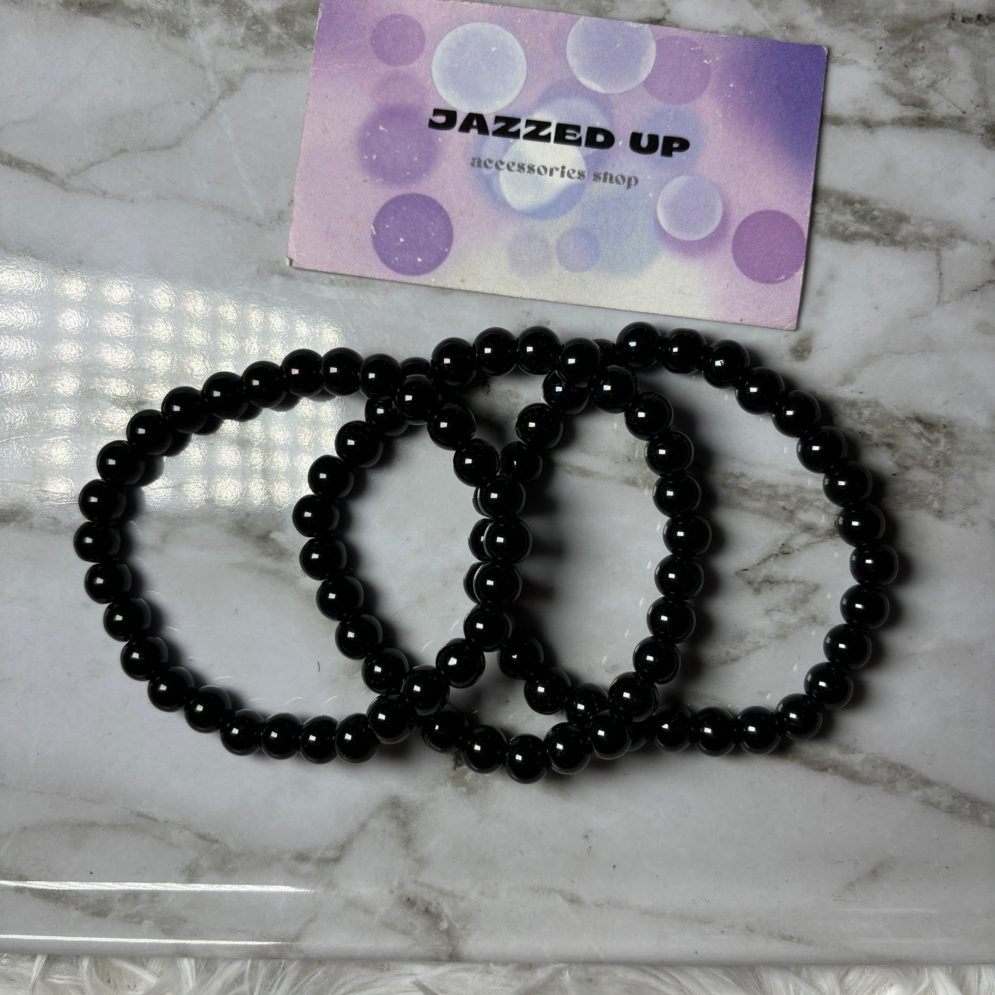 Men’s plain black bracelet