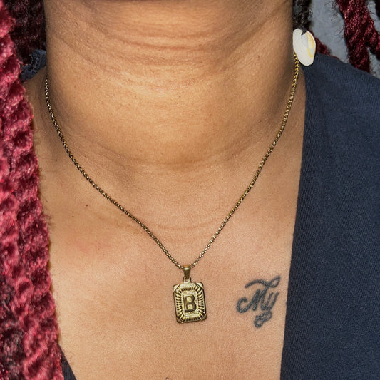 Gold 'B' Necklace