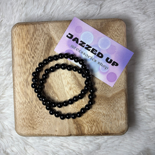 Plain black men’s bracelet